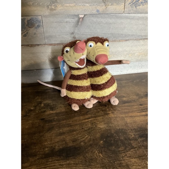 2005 Mattel Ice Age 2 Crash and Eddie Plush With Tag - Picture 1 of 4